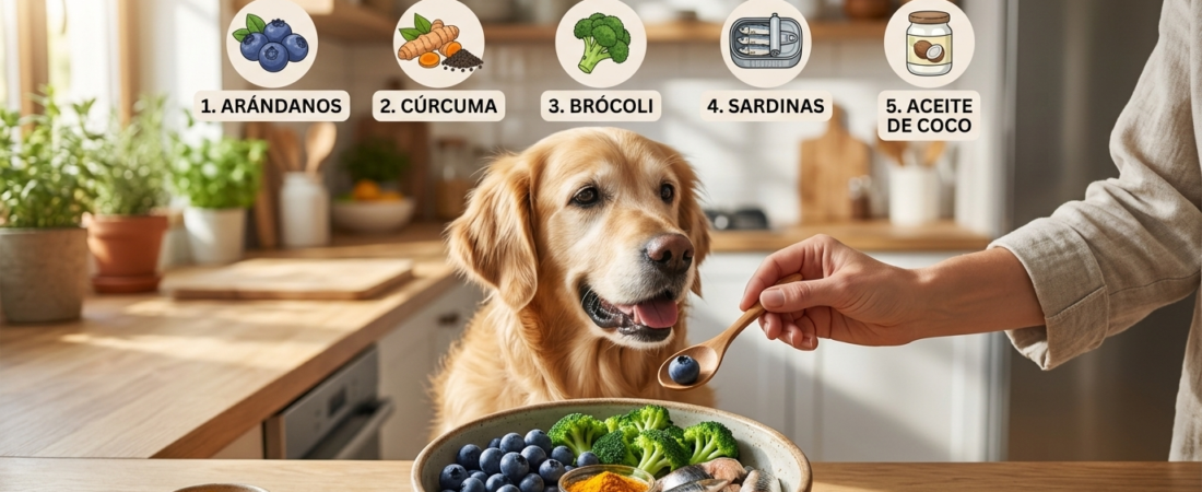 Dieta natural para perros mayores: 5 superalimentos